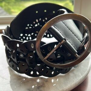 Old Navy wide boho genuine leather belt size small circles of western wear